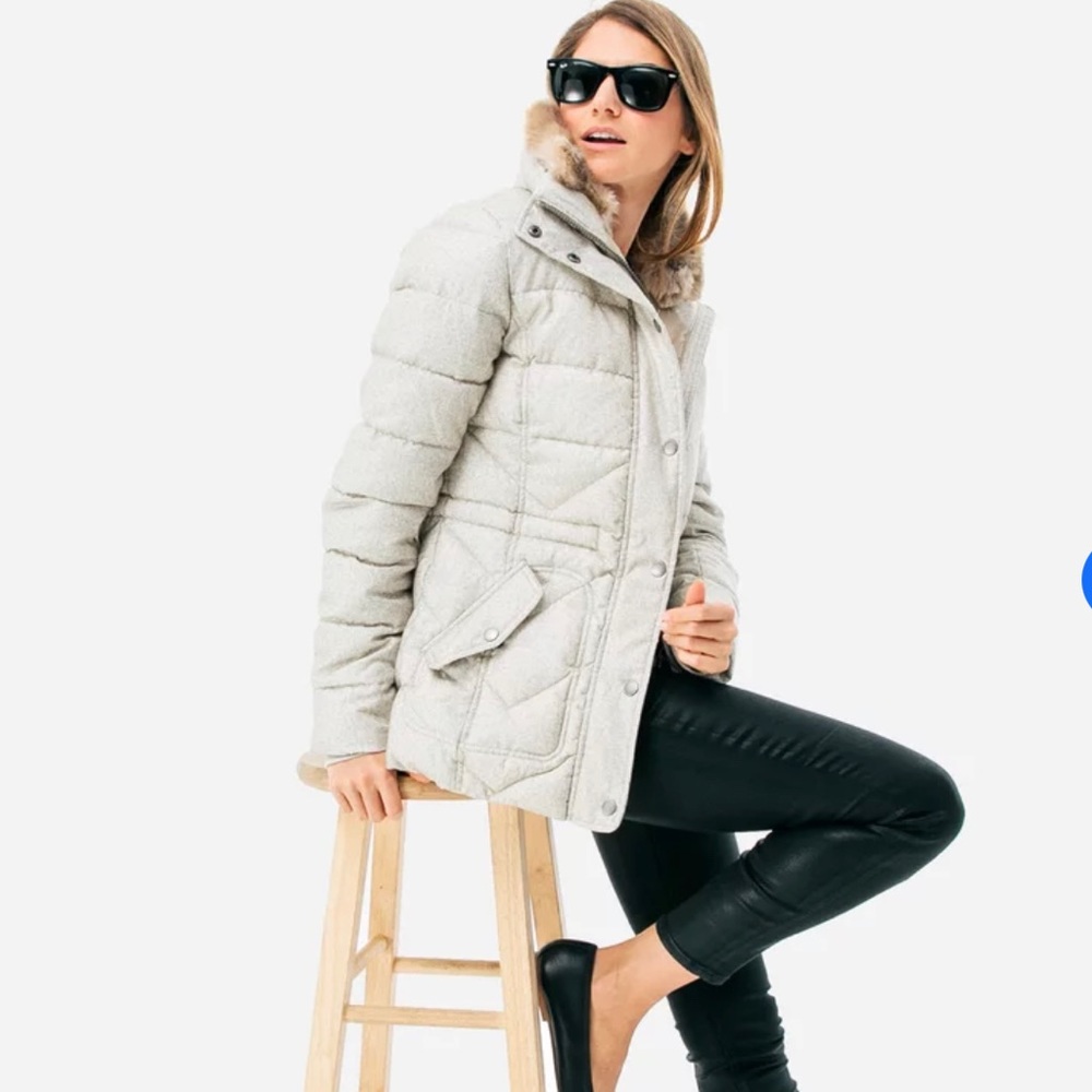 Barbour Langstone Quilted Puffer w Fur NWT